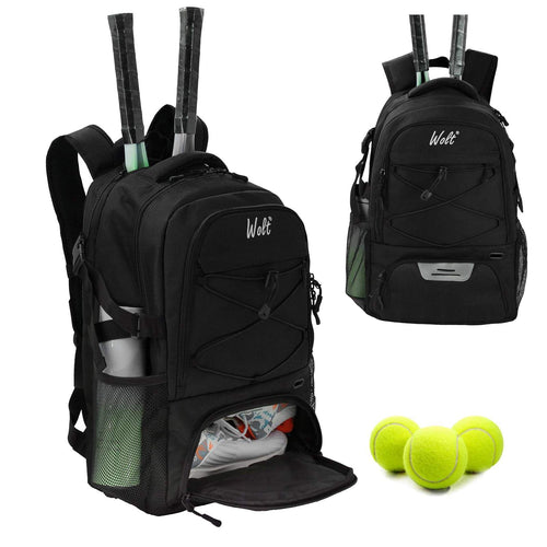 Tennis bag with ventilated shoe compartment